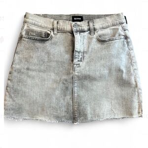 Hudson Gray Denim Mini Skirt 28 Raw Hem High Rise Jean Skirt